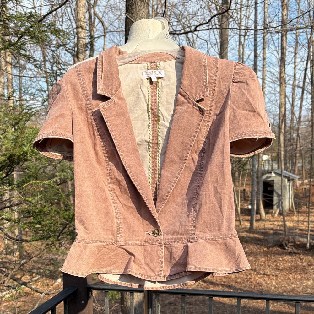 LaRok Women's Blush Short Sleeve Blazer sz M